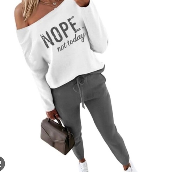 chicme Tops - Women's White Graphic Off-Shoulder Top